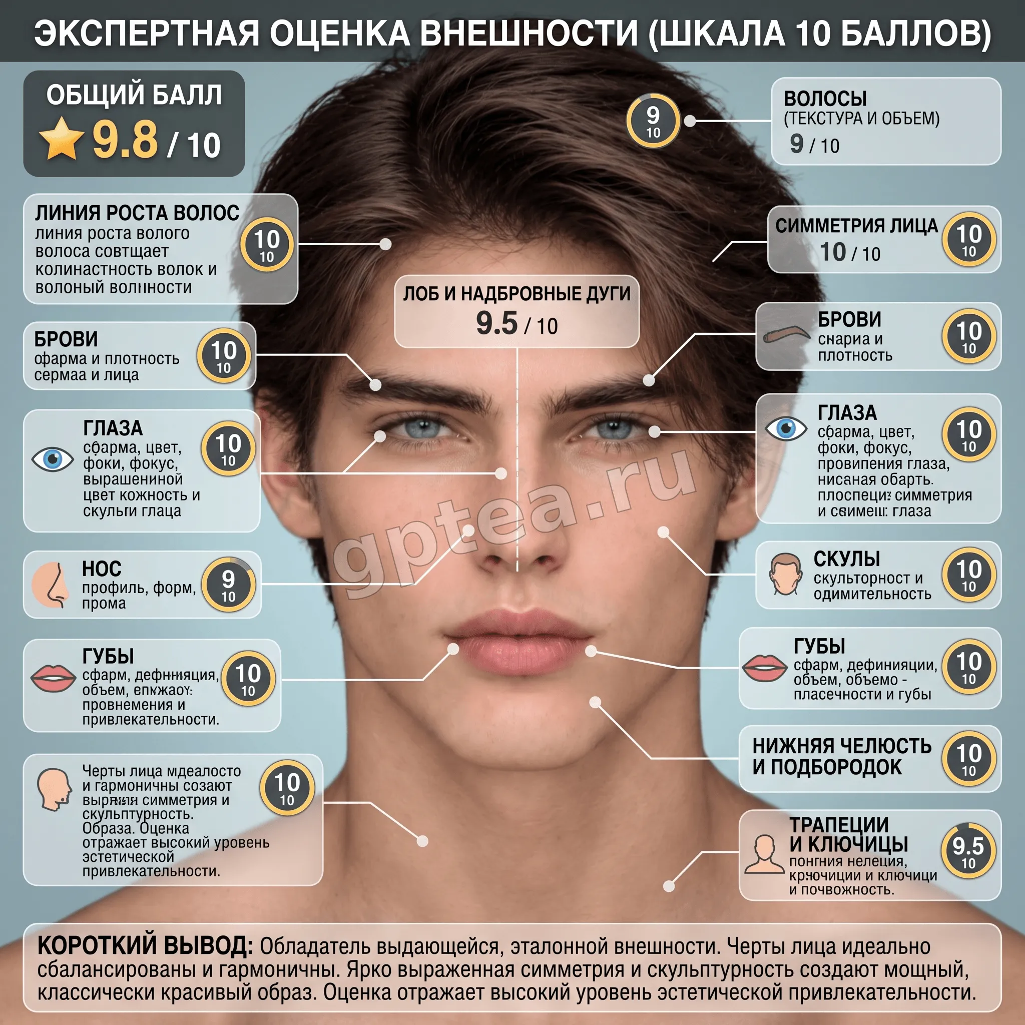 Пример обработки фото: Оценка внешности
