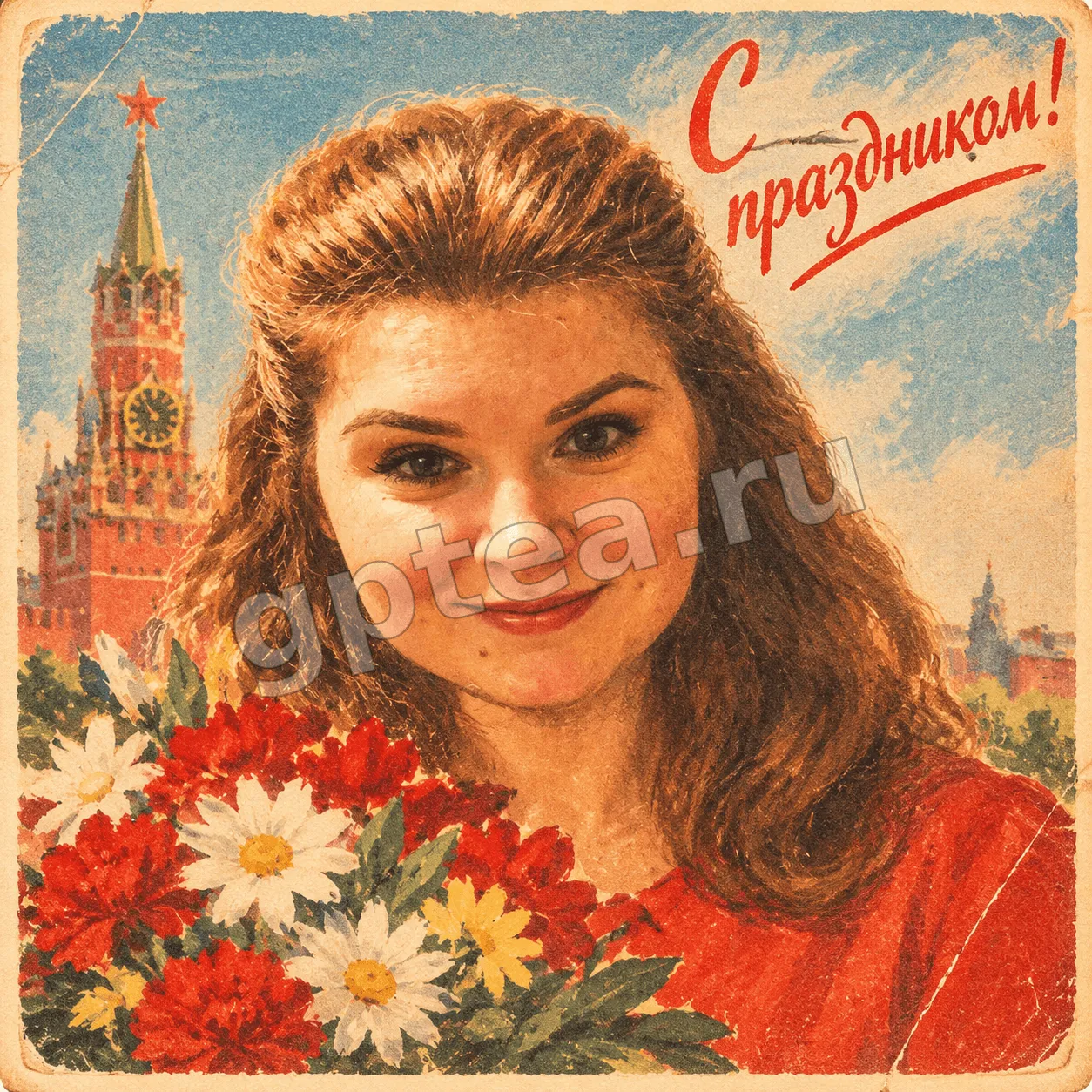 Пример обработки фото: Открытка СССР