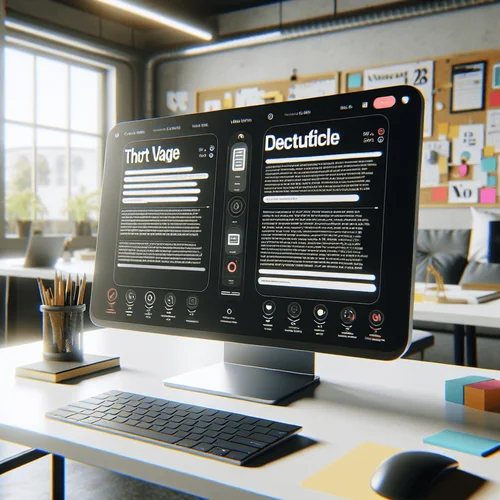 Generated image: Realistic photo of a computer screen displaying tw...