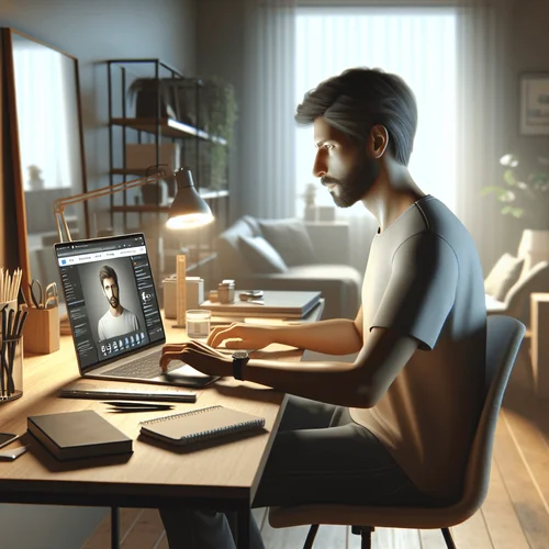 Generated image: Realistic photo of a digital content creator using...