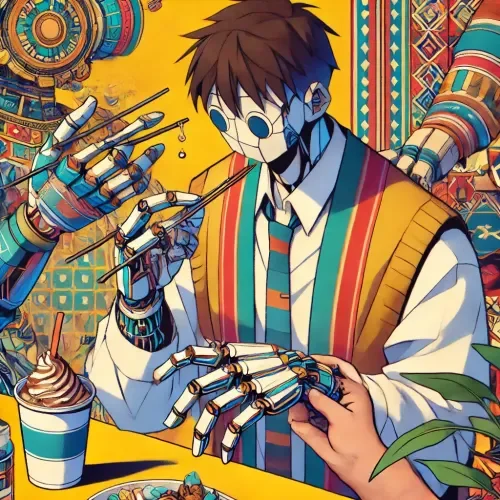 Generated image: Anime-style illustration of a character with exagg...