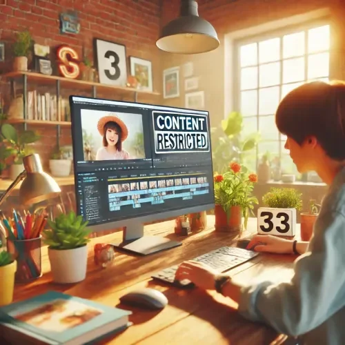 Generated image: A realistic scene of a person editing a photo on a...