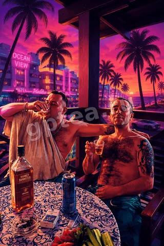 Пример обработки фото: Стиль GTA Vice City