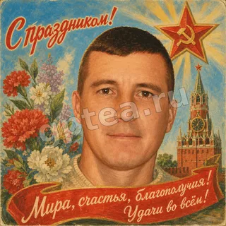 Пример обработки фото: Открытка СССР