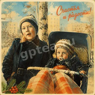 Пример обработки фото: Открытка СССР