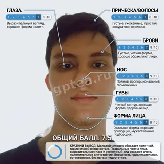 Пример обработки фото: Оценка внешности