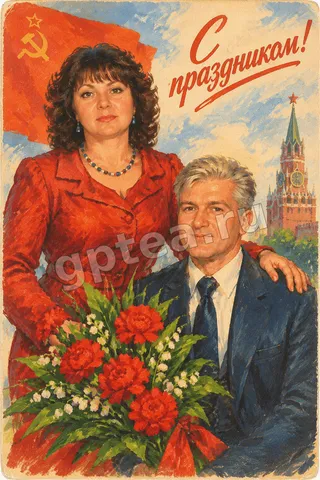 Пример обработки фото: Открытка СССР