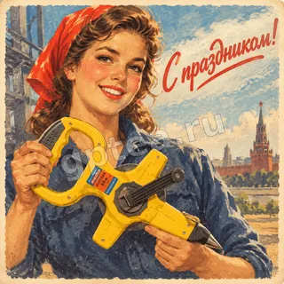 Пример обработки фото: Открытка СССР