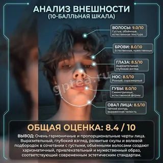 Пример обработки фото: Оценка внешности