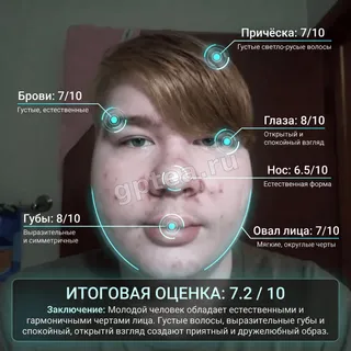 Пример обработки фото: Оценка внешности