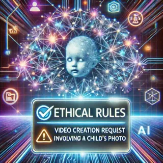 Статья: Почему нейросеть отказывает в генерации видео из фото детей и как это обойти?", где объясни, что ИИ блокирует такие запросы из-за строгих этических правил и риска создания вредоносного контента, какие ещё триггеры могут вызвать отказ (например, упоминание лиц несовершеннолетних), и как безопасно использовать фото для создания видео, не нарушая правила, в живом стиле, как будто сам пробовал. В конце добавь: попробовать можно на https://gptea.ru/video